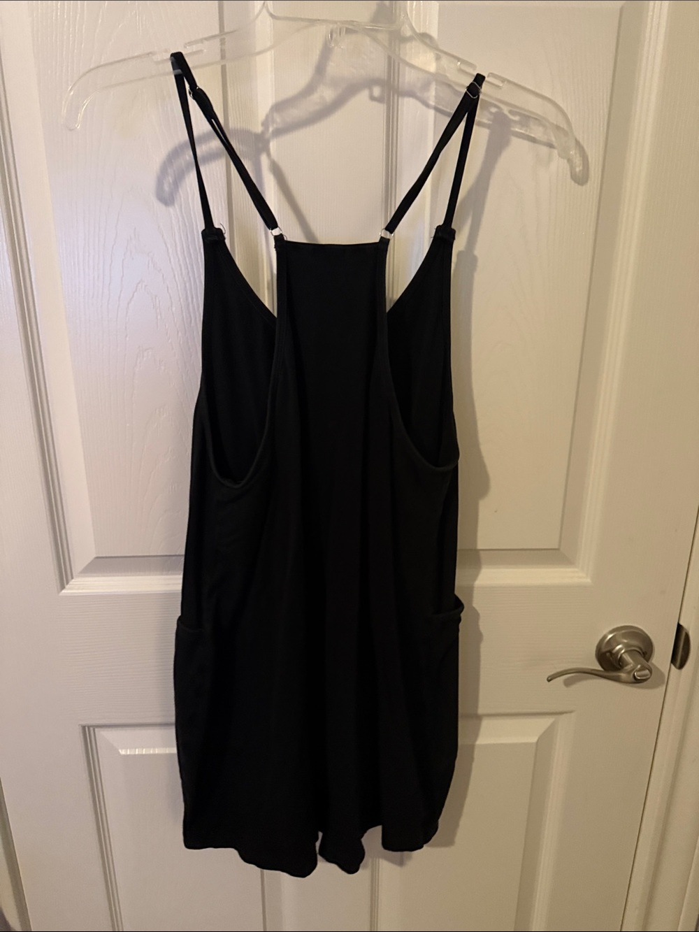 Black Women's Sleeveless Romper with Adjustable Straps